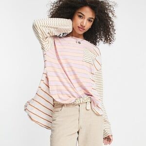 We The Free Mixed Stripe Jersey Multicolor Top